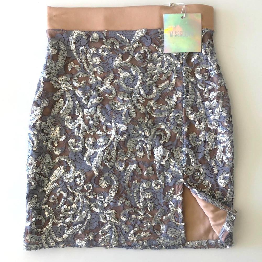 Missguided -Mini Skirt Mini silver split